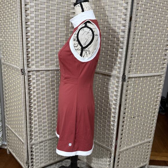 Pickletini Yasmin Zip Front Dress Size S Rust Sleeveless Pickle Ball NEW - Picture 2 of 11